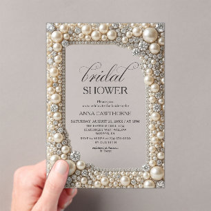 Invitations En Acrylique Élégant Mariage de Perles