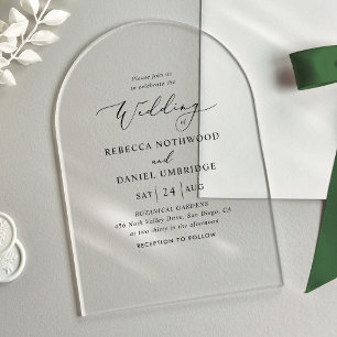 Invitations En Acrylique Élégant mariage en écriture