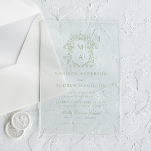 Invitations En Acrylique Élégant mariage floral victorien en chinoiserie ve