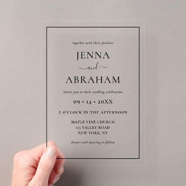 Invitations En Acrylique Élégant minimal rustique moderne (In situ (ordinateur de poche))