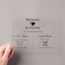 élégant minimaliste code QR RSVP mariage clair