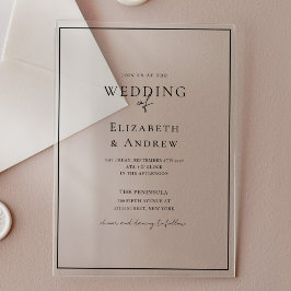 Invitations En Acrylique Élégant, moderne, écriture manuscrite, Mariage