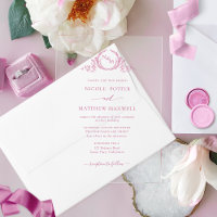 Élégant monogramme de couronne royale rose