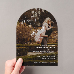 Invitations En Acrylique Élégant Photo Mariage moderne
