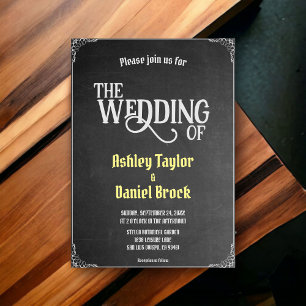Invitations En Acrylique Élégant Vintage Chalkboard Ornate Retro Mariage