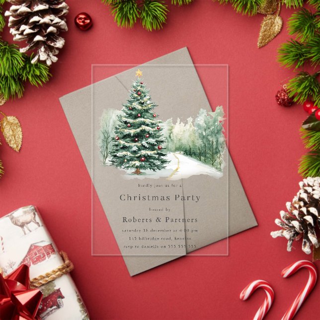 Invitations En Acrylique Élégante fête de Noël d'entreprise moderne (Insitu (vacances))