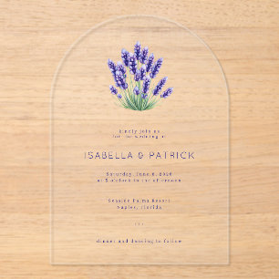 Invitations En Acrylique Élégante Fleur de Lavande