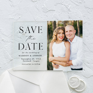 Invitations En Acrylique Élégante Moderne Carte de Préavis de Mariage en No