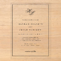 Élégantes Initiales Monogramme Cadre Mariage Noir