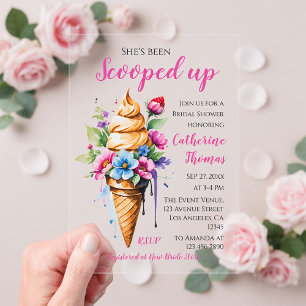 Invitations En Acrylique Elle a été prise en glace mariage