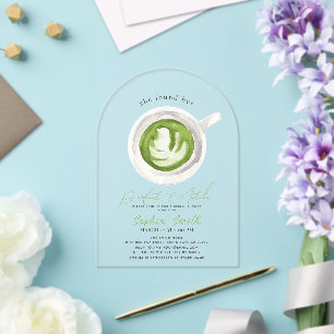 Invitations En Acrylique Elle a trouvé sa Robe de Mariée Parfaite Matcha