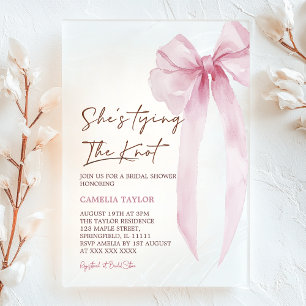 Invitations En Acrylique Elle est en train de nouer la Fête des mariées de 