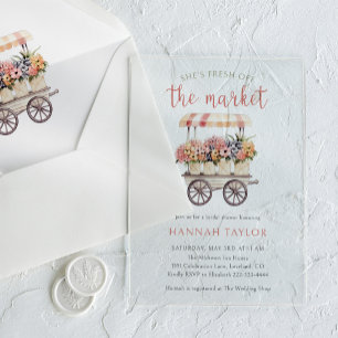 Invitations En Acrylique Elle est Fraîche du Marché Enterrement de Vie de J