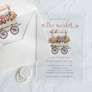 Invitations En Acrylique Elle est fraîche hors de la Fête des mariées du ma