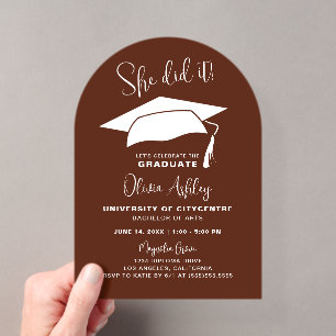 Invitations En Acrylique Elle L'A Fait Burgundy