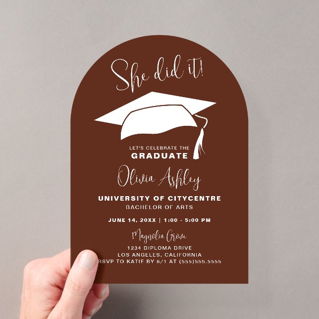 Invitations En Acrylique Elle L'A Fait Burgundy (In situ (ordinateur de poche))