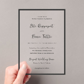 Invitations En Acrylique Elle Simple Mariage moderne
