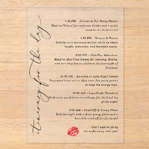 Invitations En Acrylique Embrasse l'Itinéraire Miss Adieu pour la journée