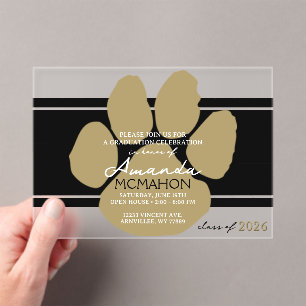 Invitations En Acrylique Empreinte d'or Noir & Bronze unique