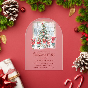 Invitations En Acrylique Enfants autour de la fête de Noël des arbres