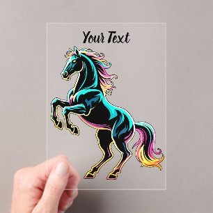 Invitations En Acrylique Enseigne au néon Cheval Style Rétro Glitch