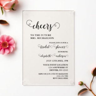 Invitations En Acrylique Enterrement de vie de jeune fille de la future mar
