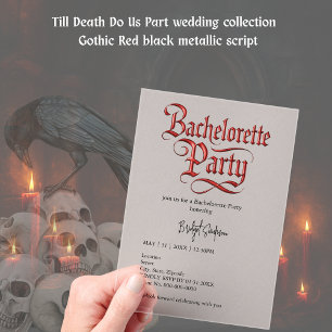 Invitations En Acrylique enterrement de vie de jeune fille gothique - Écrit