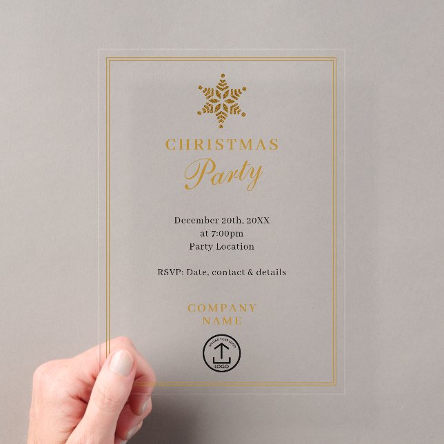 Invitations En Acrylique Entreprise moderne Noël Party Or (In situ (ordinateur de poche))