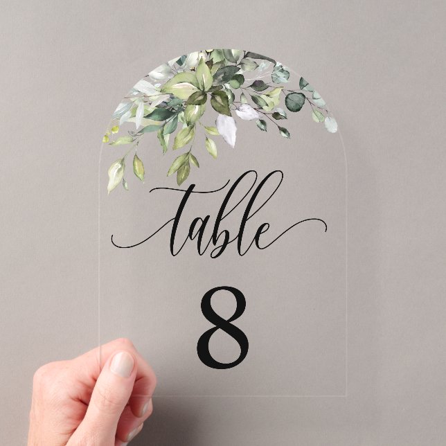 Invitations En Acrylique Eucalyptus Feuille Mariage événement assis carte t (In situ (ordinateur de poche))