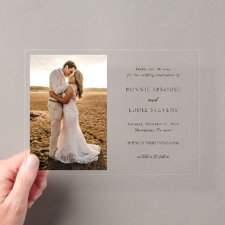 Invitations En Acrylique Événement Élégant de Mariage Moderne à Sauvegarder