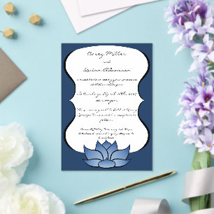 Invitations En Acrylique Exquis Lotus en mariage en acrylique bleu