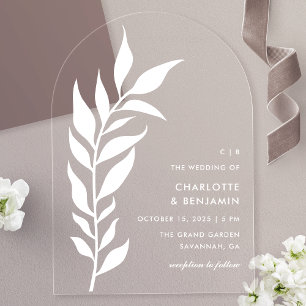 Invitations En Acrylique Fairepart de mariage en acrylique moderne à arche