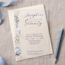 Féminin Bleu Poussiéreux Fleur Sauvage 70ème Anniv