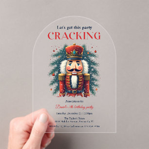 Invitations En Acrylique Festive Cracking à thème Anniversaire