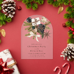 Invitations En Acrylique Fête Bohème Entreprise Soirée de Noël d'Entreprise