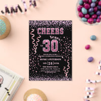 Fête d'anniversaire 30 ans Paillettes Roses Strass