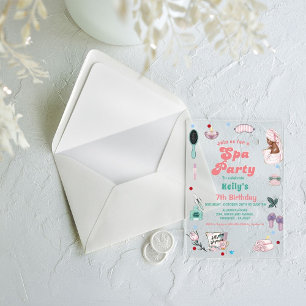 Invitations En Acrylique Fête d'anniversaire au Spa Fête d'anniversaire