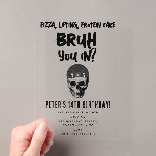 Invitations En Acrylique Fête d'anniversaire d'adolescent Garçons Teen Boy