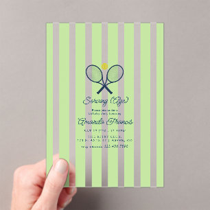 Invitations En Acrylique Fête d'anniversaire de tennis preppy selon l'âge
