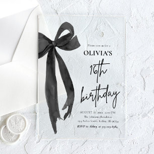 Invitations En Acrylique Fête d'anniversaire élégante à l'aquarelle avec ru