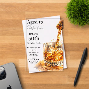 Invitations En Acrylique Fête d'anniversaire pour hommes Parfaitement Vieil