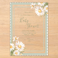 Fête de bébé élégante aux fleurs de marguerites