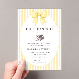 Invitations En Acrylique Fête de bébé Holy Cannoli Bow 