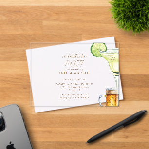 Invitations En Acrylique Fête de fiançailles Margarita Beer