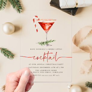 Invitations En Acrylique Fête de fin d'année au cocktail canne à sucre fest
