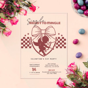 Invitations En Acrylique Fête de la Saint-Valentin Célibataires Red Cupid 