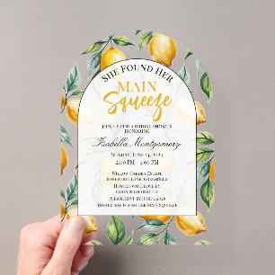Invitations En Acrylique Fête de mariage Watercolor Citrus Main Squeeze