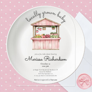 Invitations En Acrylique Fête de Naissance Fille Marché des Producteurs