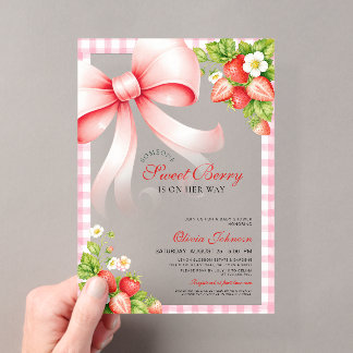 Invitations En Acrylique Fête de naissance Strawberry Someone Sweet Berry B