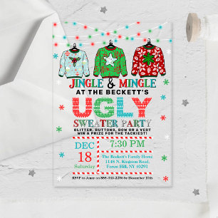 Invitations En Acrylique Fête de Noël affreuse